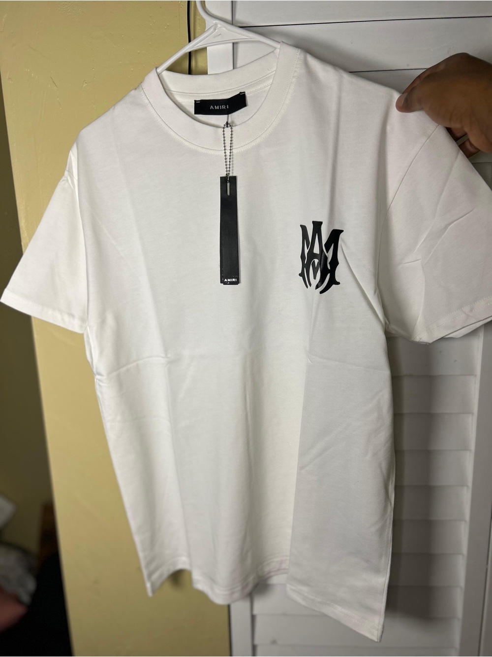 AMIRI White T-Shirt with Black Back Logo - Picture 4 of 5